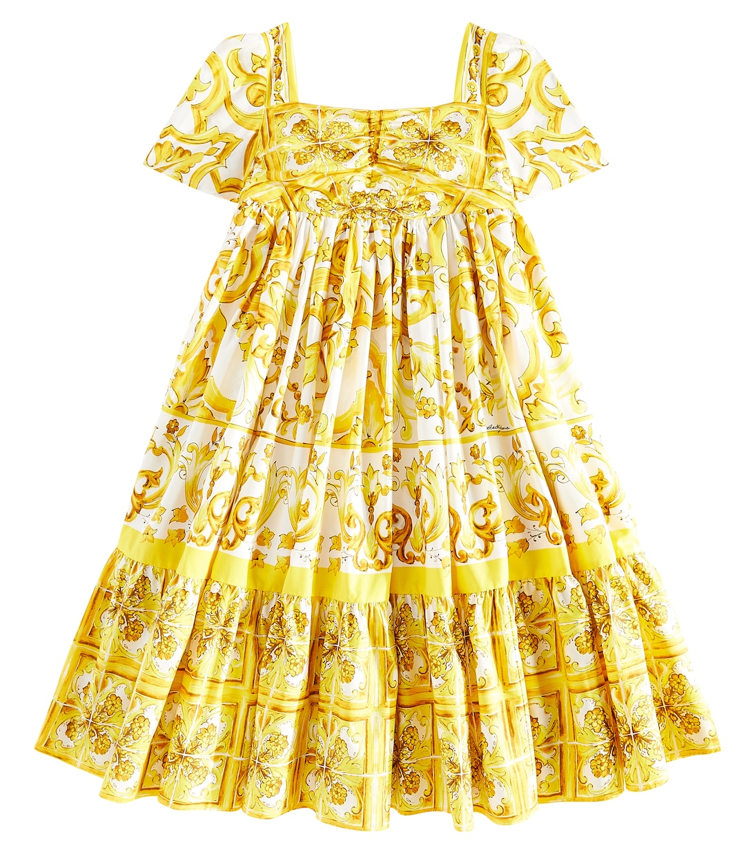 Abito in popeline di cotone con stampa | Dolce&Gabbana Kids