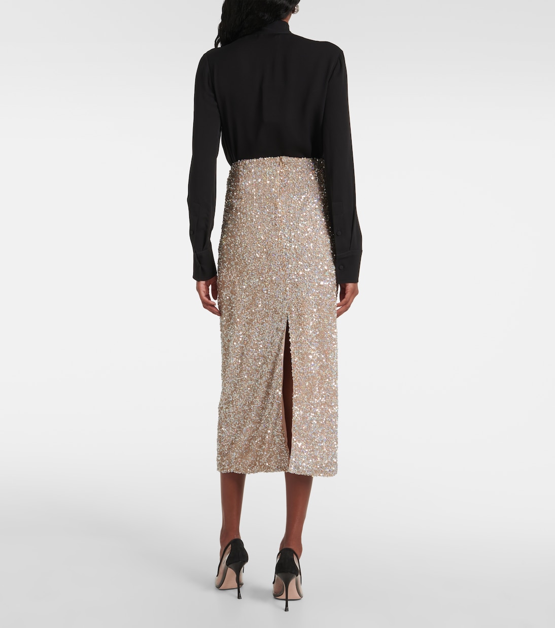 Falda midi Zuri con lentejuelas  | Costarellos