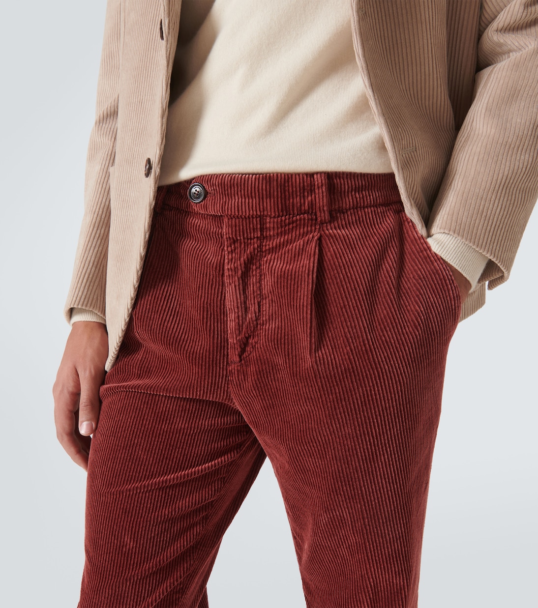 Cotton corduroy slim pants | Brunello Cucinelli