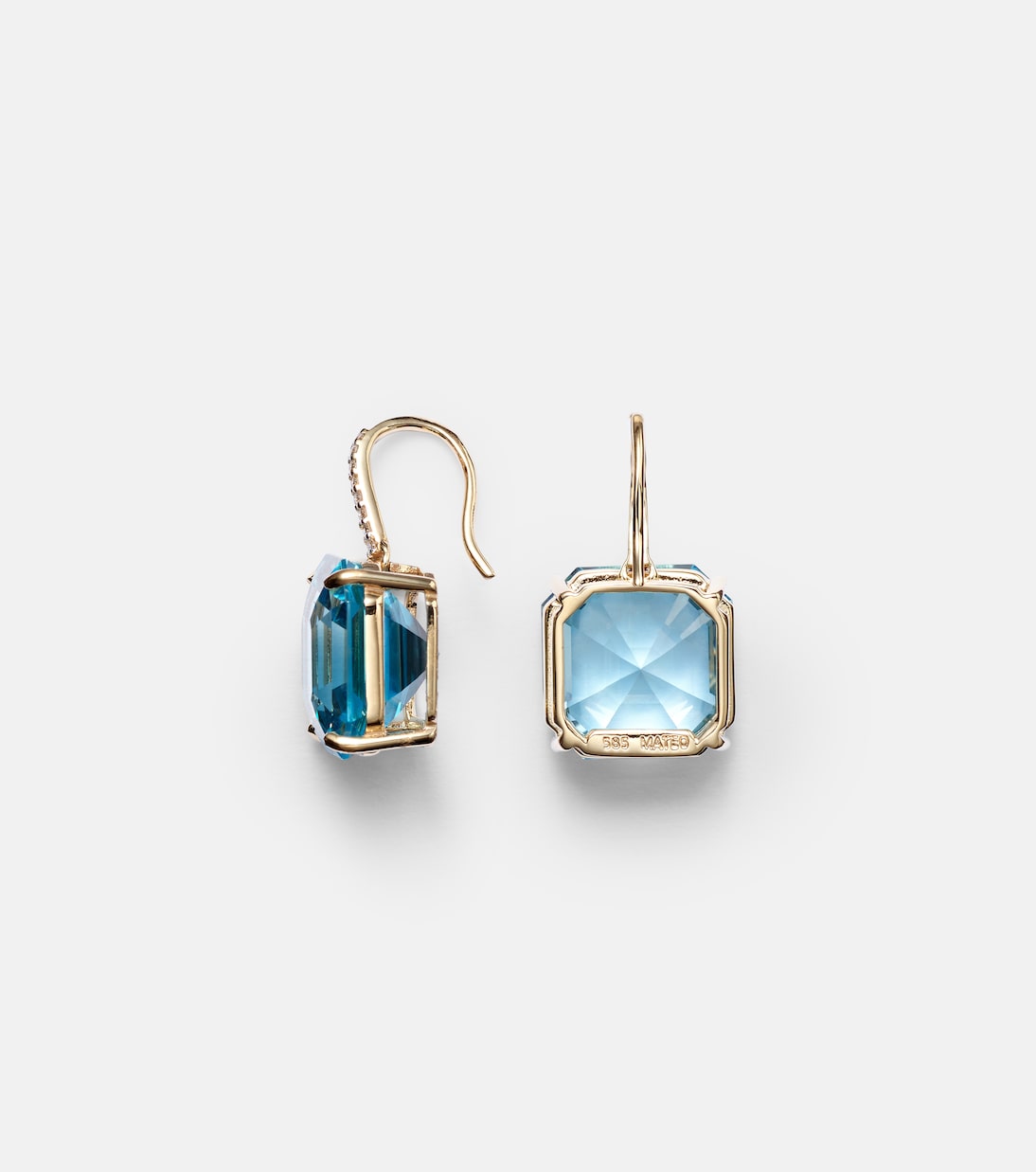 Orecchini in oro 14kt MATEO con topazio e diamanti, design giovane e chic