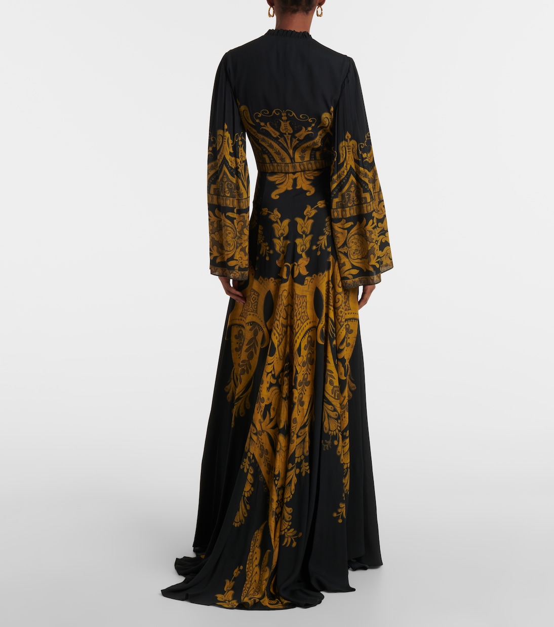 فستان سهرة من الكريب الجيرسيه بطبعات | Etro