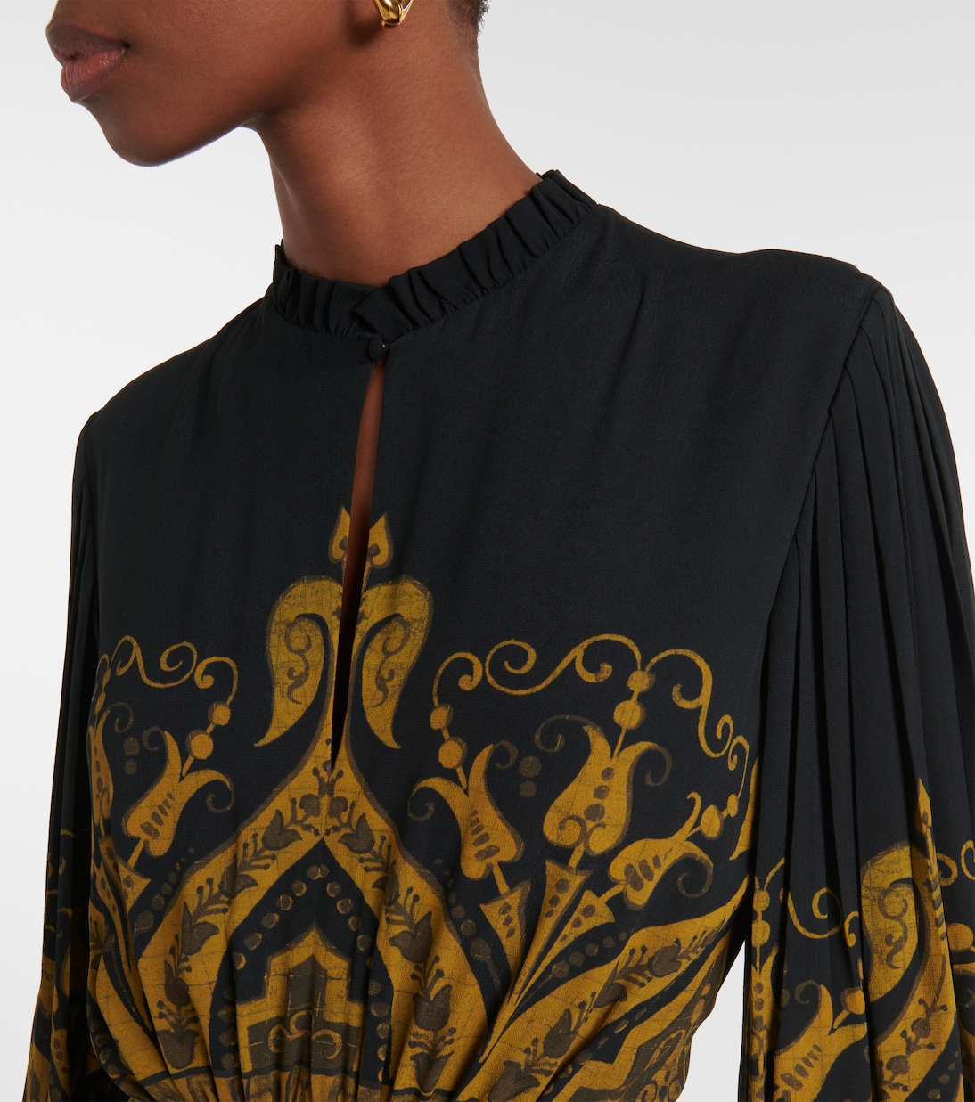 فستان سهرة من الكريب الجيرسيه بطبعات | Etro