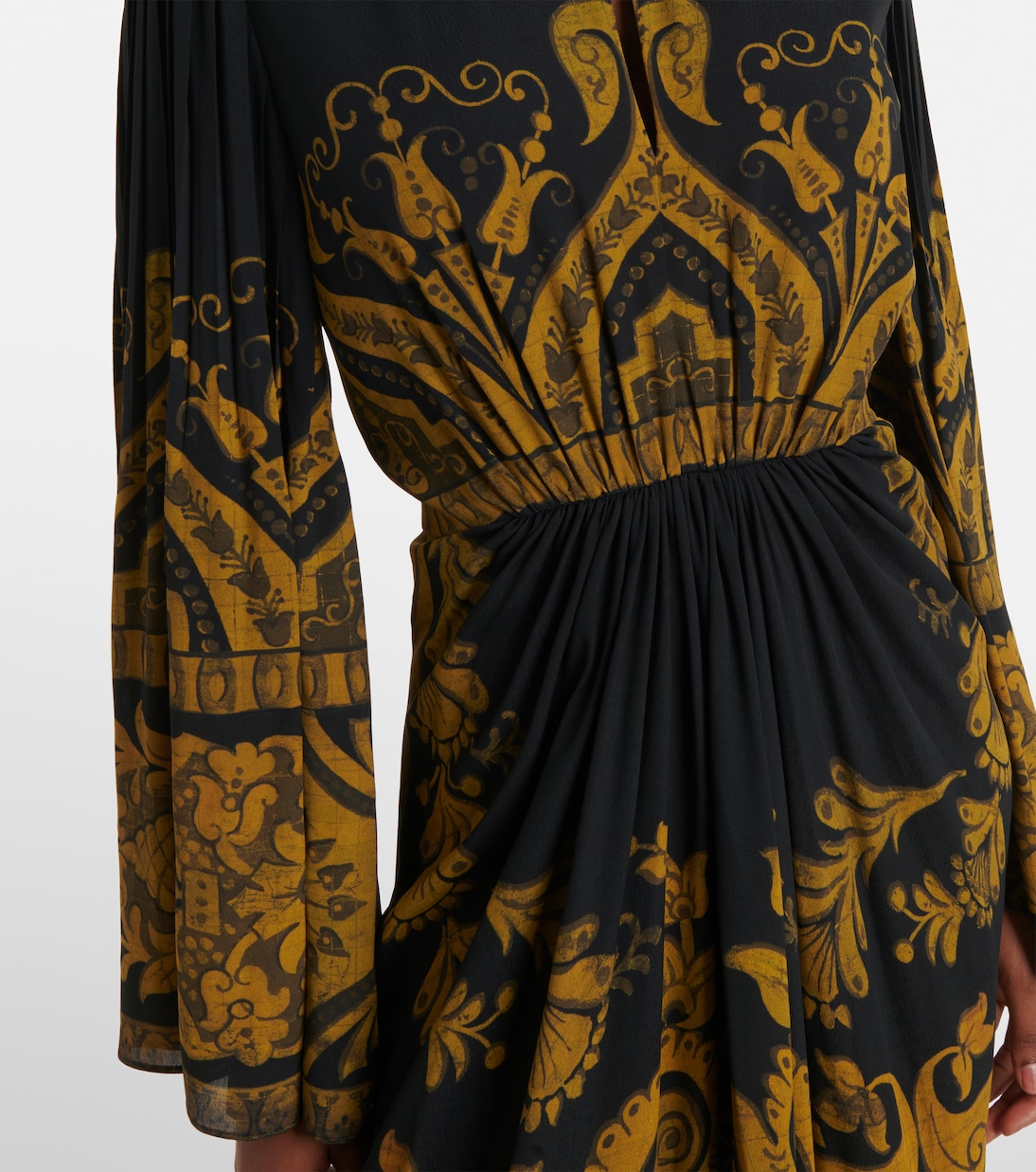 فستان سهرة من الكريب الجيرسيه بطبعات | Etro