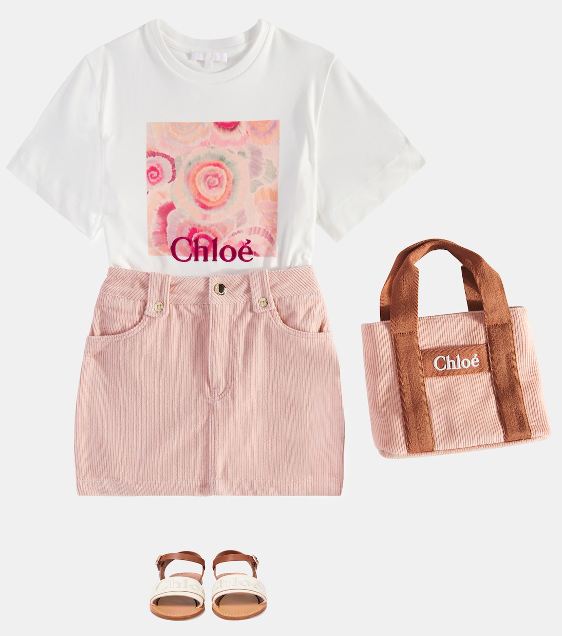 Gonna in velluto di cotone a coste | Chloé Kids