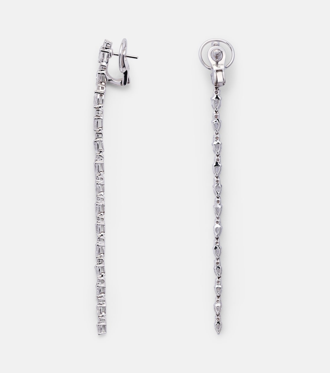 Orecchini Y-Not in oro bianco 18kt con diamanti | Yeprem