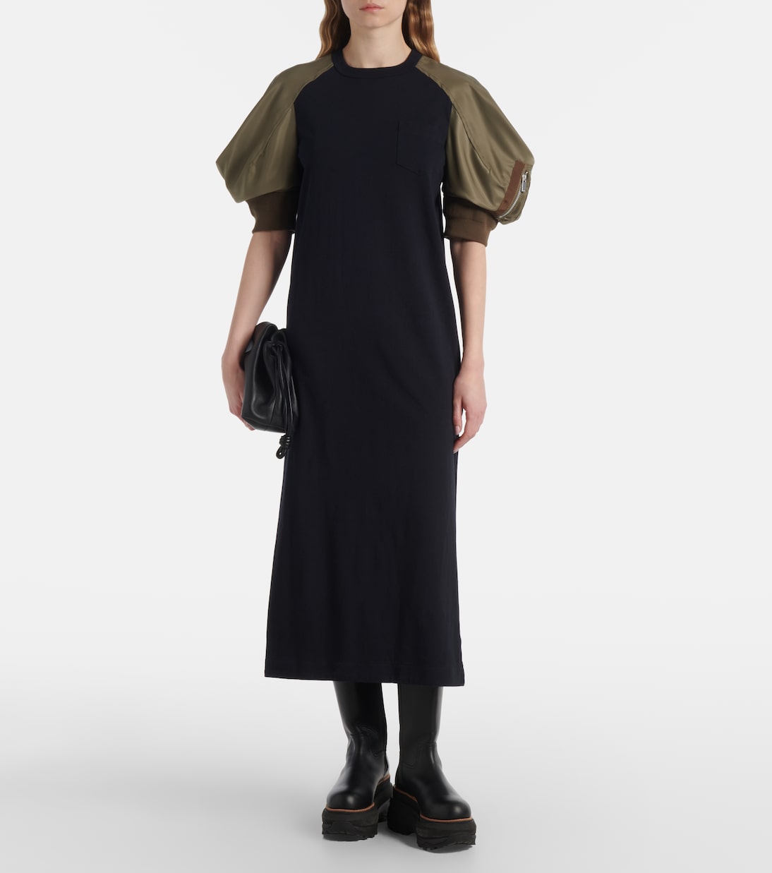 Abito midi in jersey di cotone | Sacai