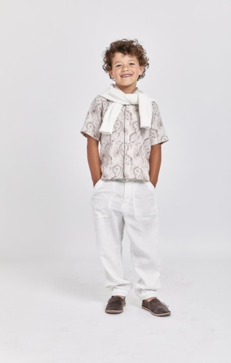 Pantaloni in misto lino | Brunello Cucinelli Kids