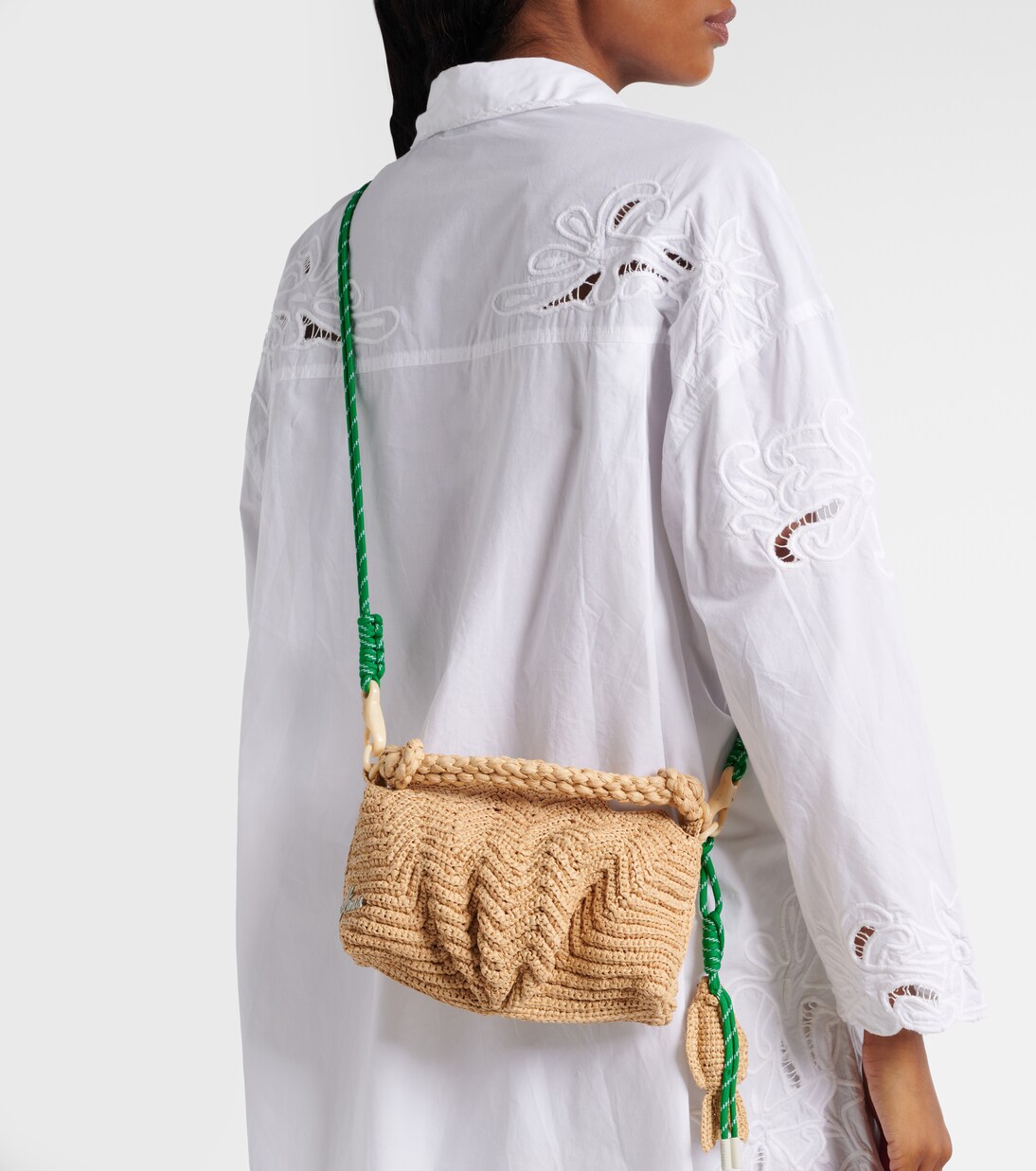 Borsa a tracolla Horizon in crochet di rafia | Alémais