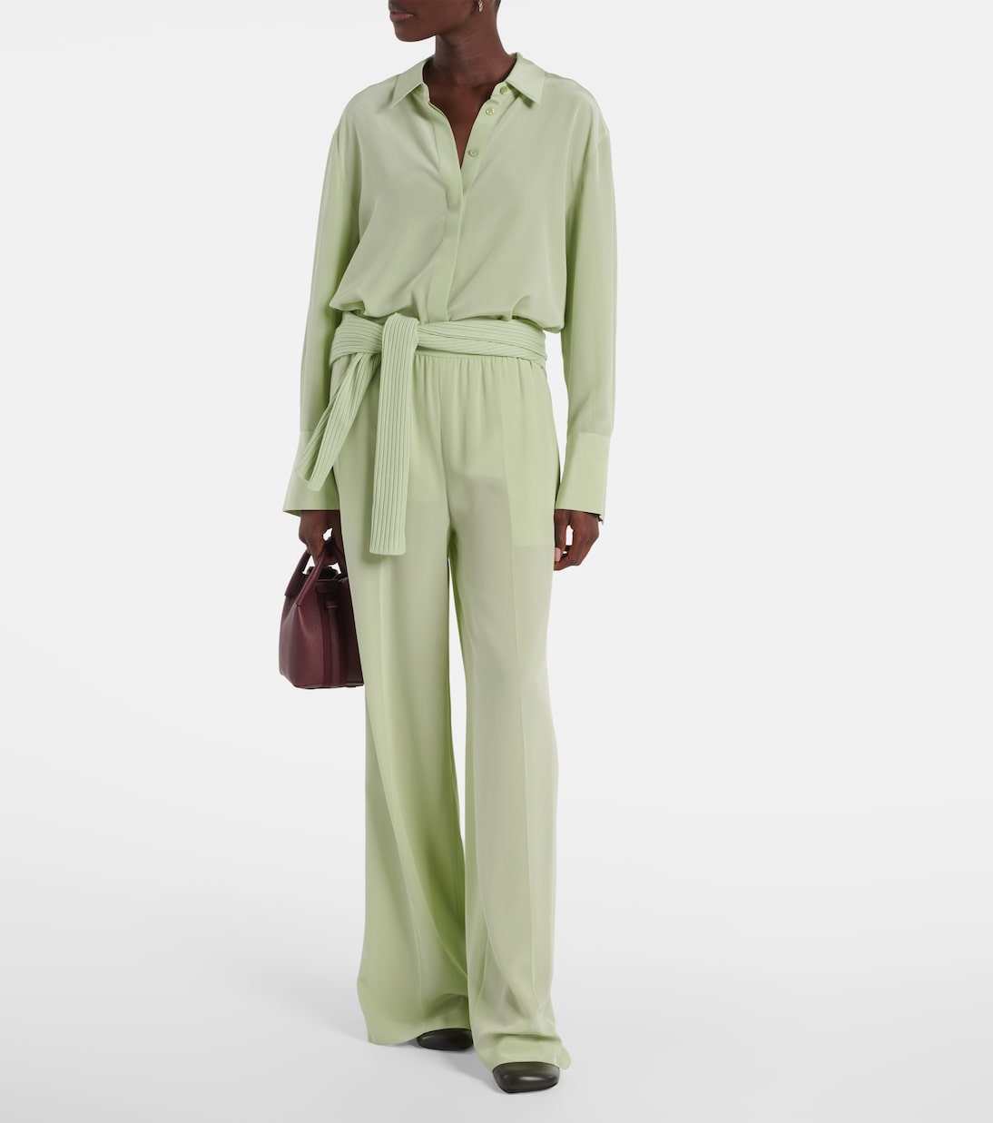 Pantalon ample Hulin en crêpe de soie | Joseph