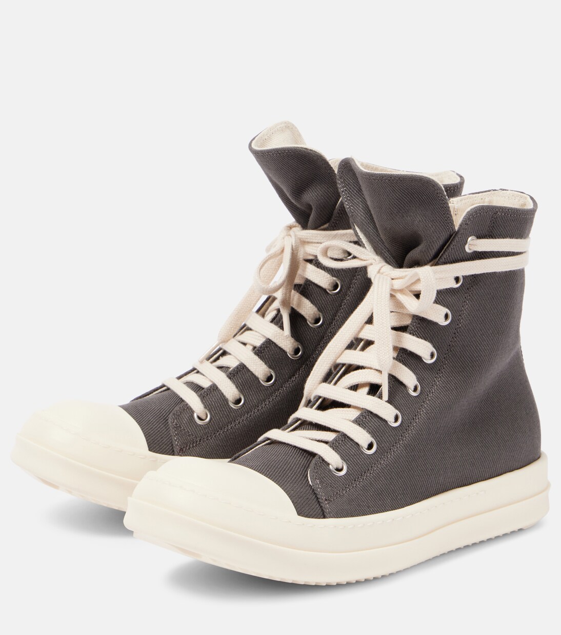 Scarpe alte in denim DRKSHDW di Rick Owens per uno stile giovane e audace