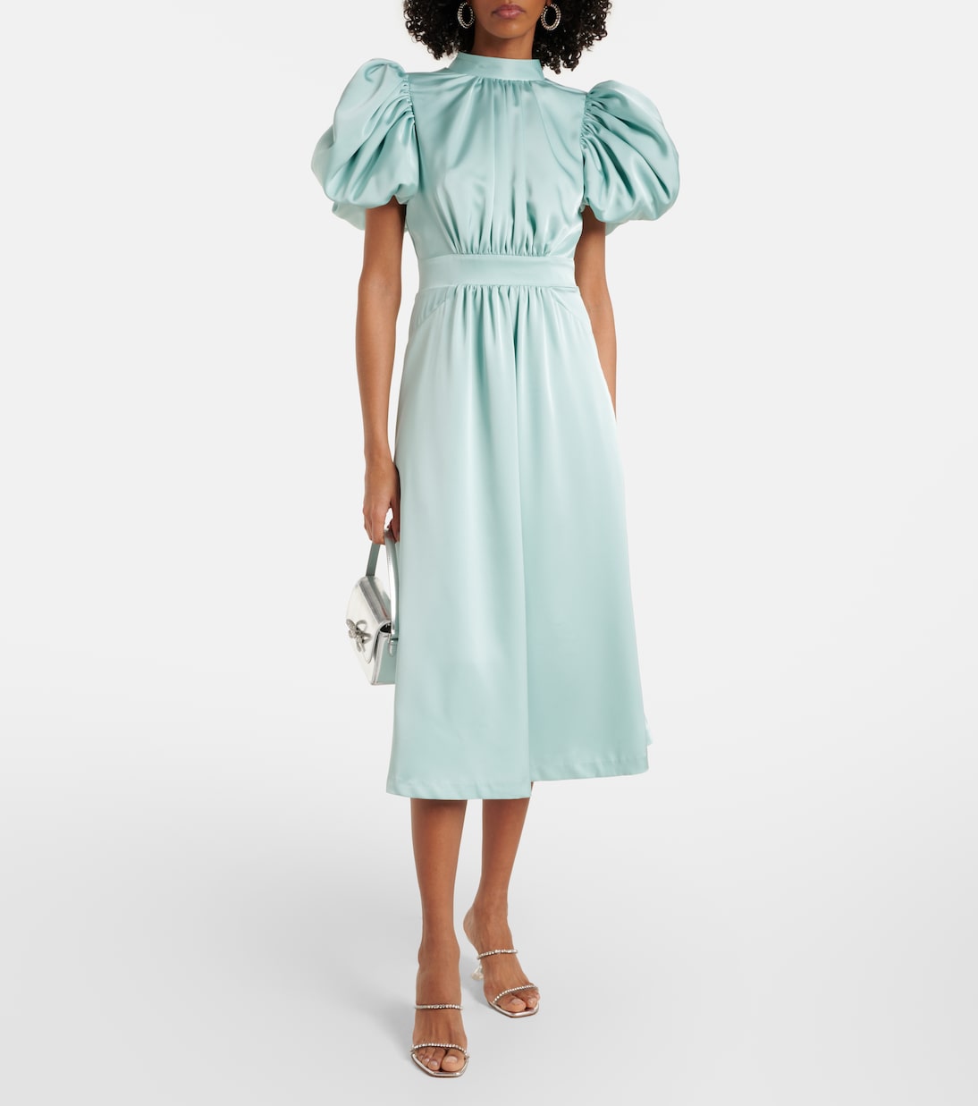 Robe midi en satin | Rotate