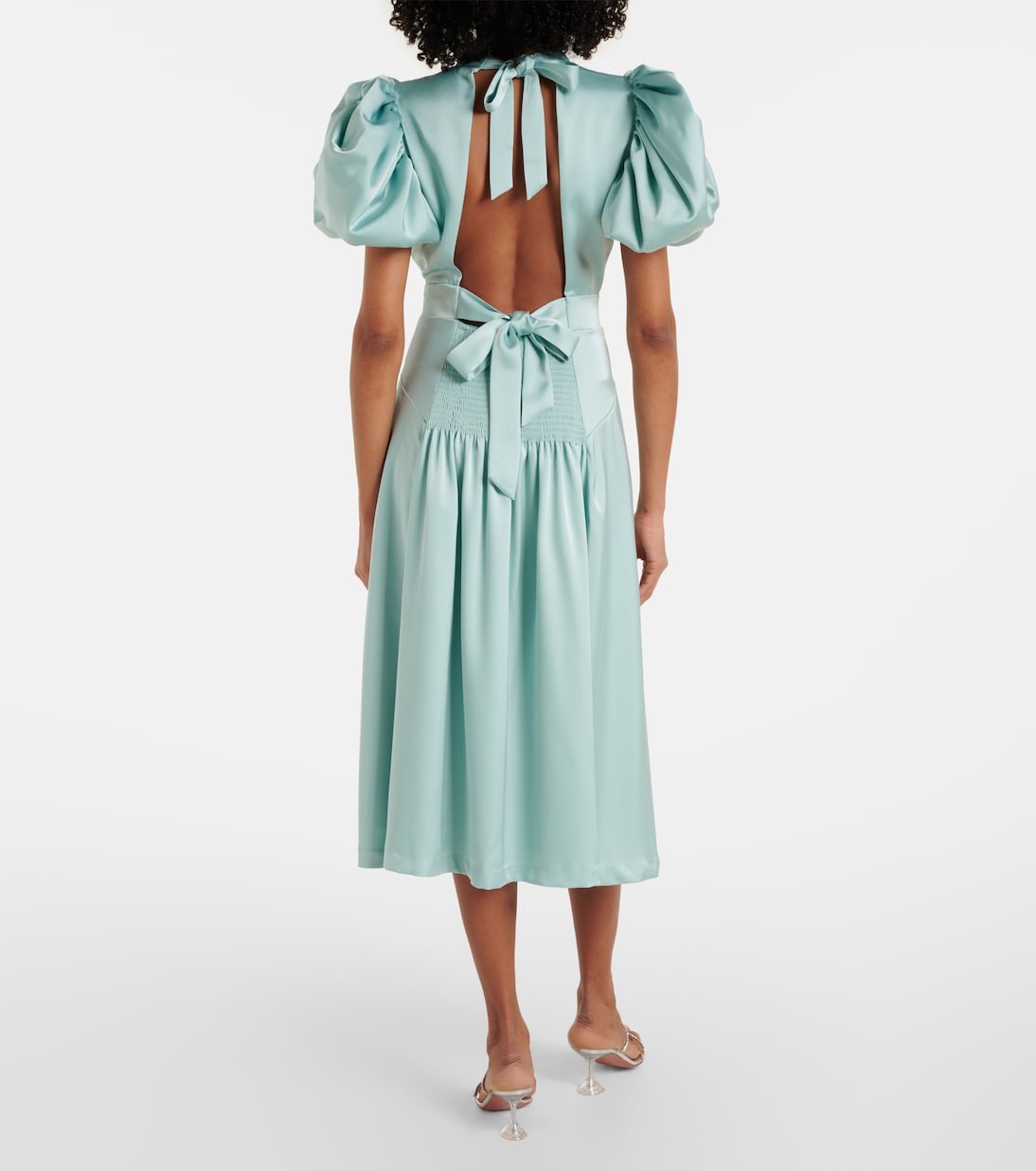 Robe midi en satin | Rotate