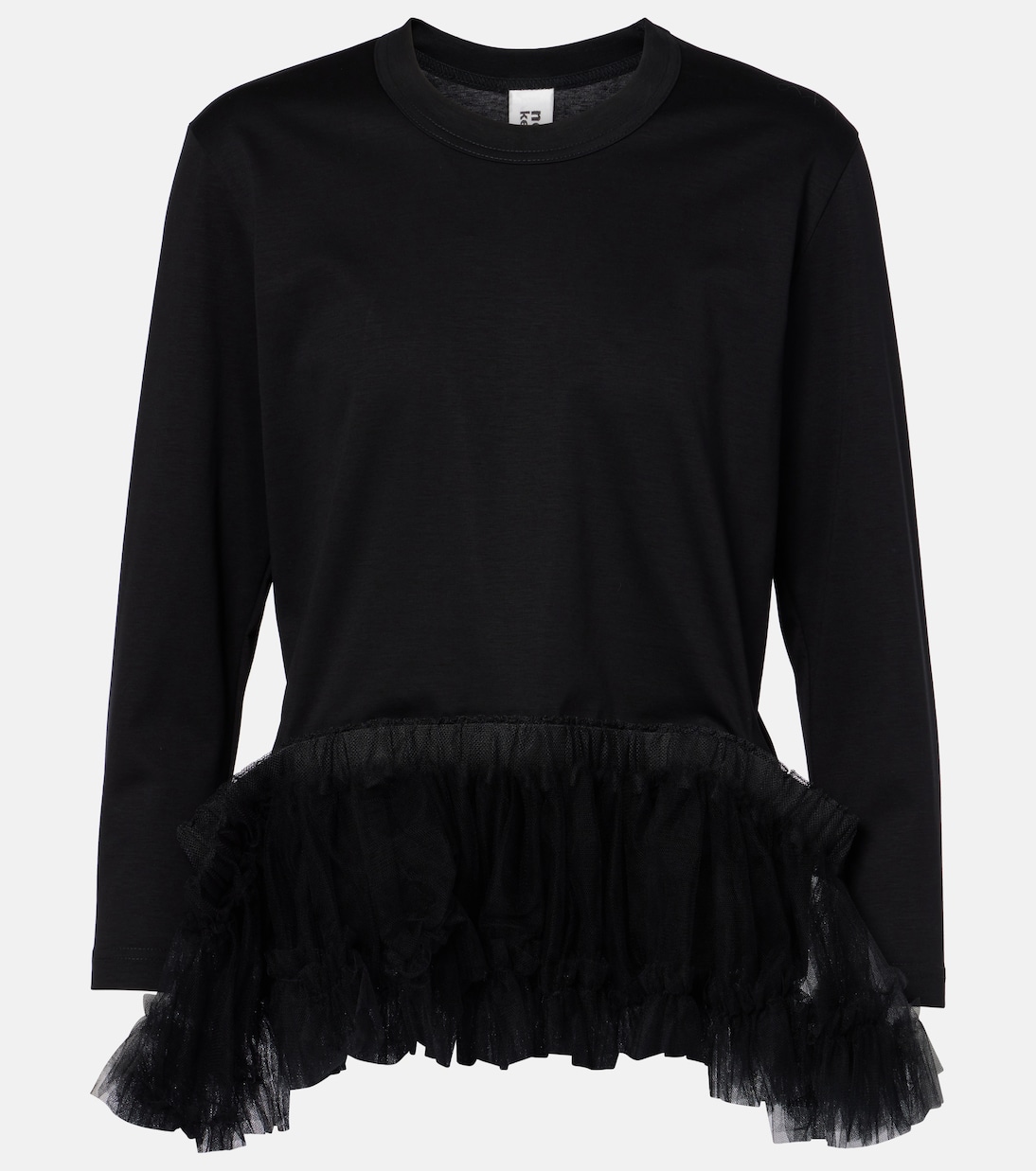 Top in jersey di cotone con tulle | Noir Kei Ninomiya
