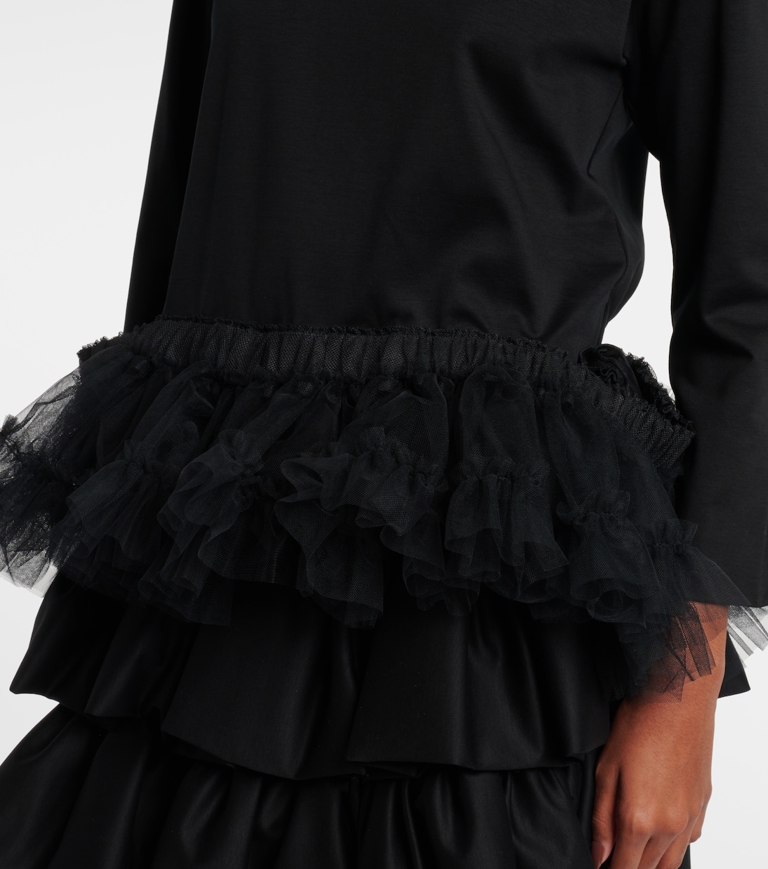 Top in jersey di cotone con tulle | Noir Kei Ninomiya
