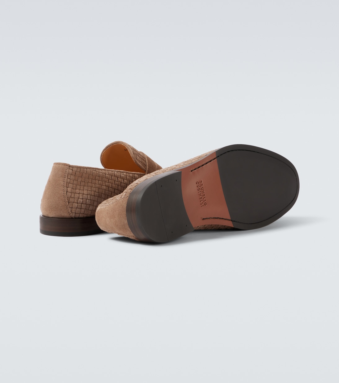 Woven suede penny loafers | Brunello Cucinelli