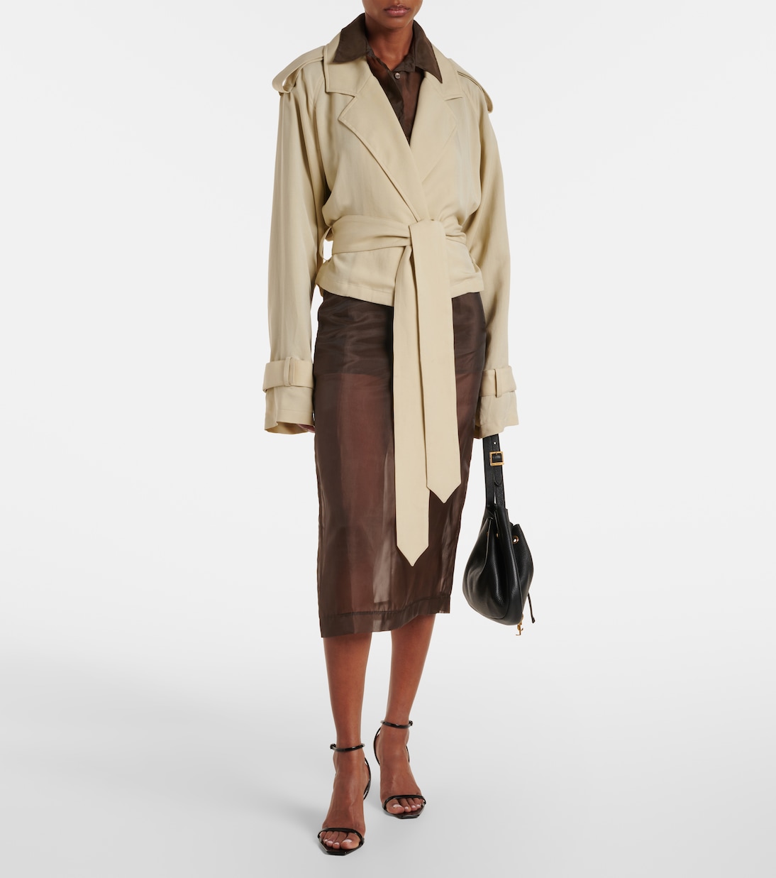 Simona cropped trench coat | The Frankie Shop