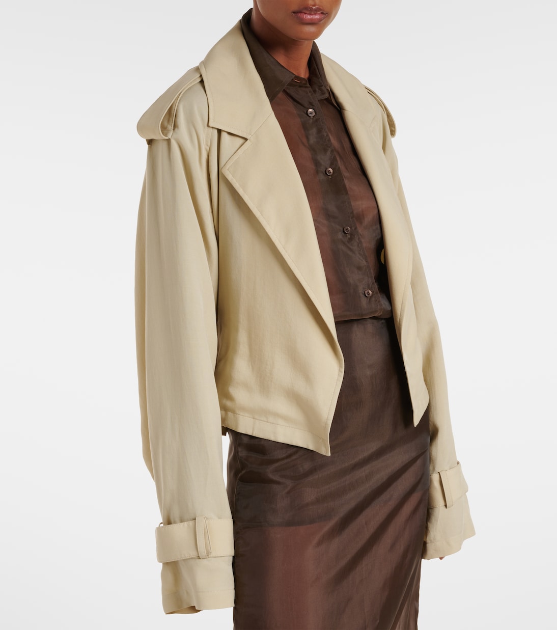 Simona cropped trench coat | The Frankie Shop