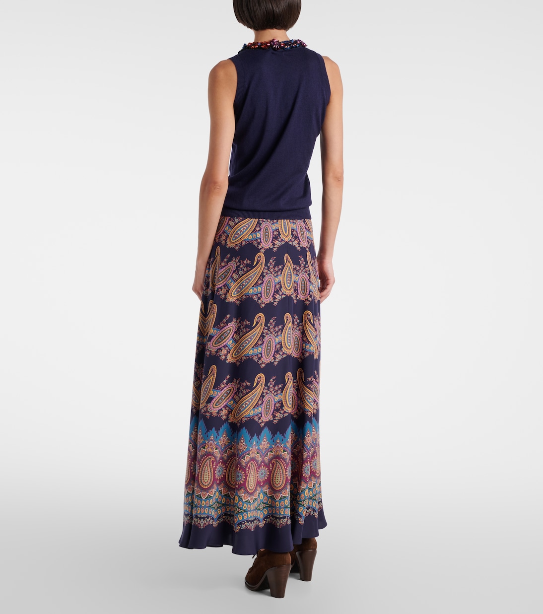 Embellished silk and cashmere top | Etro
