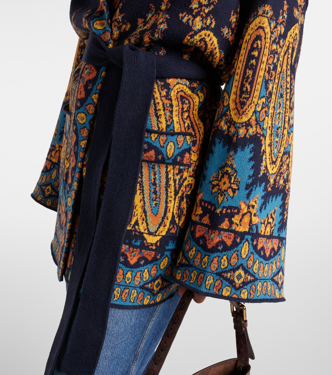 Jacquard cotton-blend wrap cardigan | Etro
