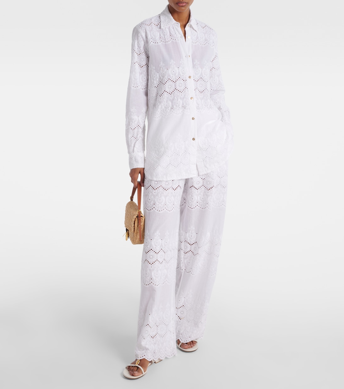 Camicia Orla in sangallo di cotone | Melissa Odabash