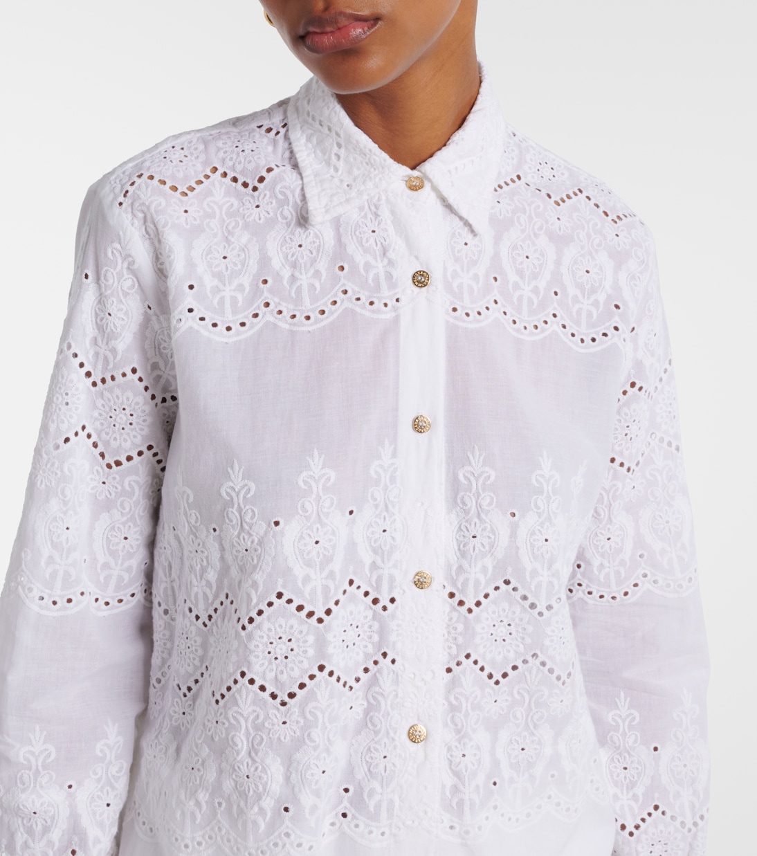 Camicia Orla in sangallo di cotone | Melissa Odabash