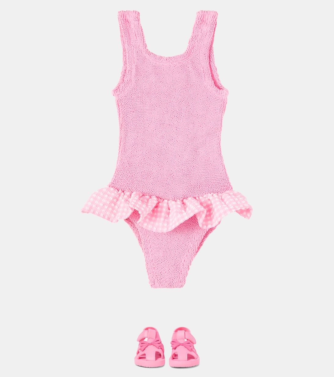 Denise gingham ruffled swimsuit | Hunza G Kids