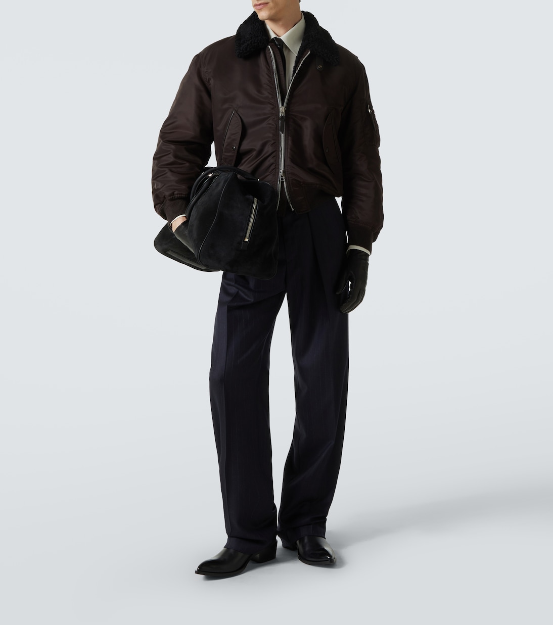 Bolso de viaje de ante con piel | Tom Ford