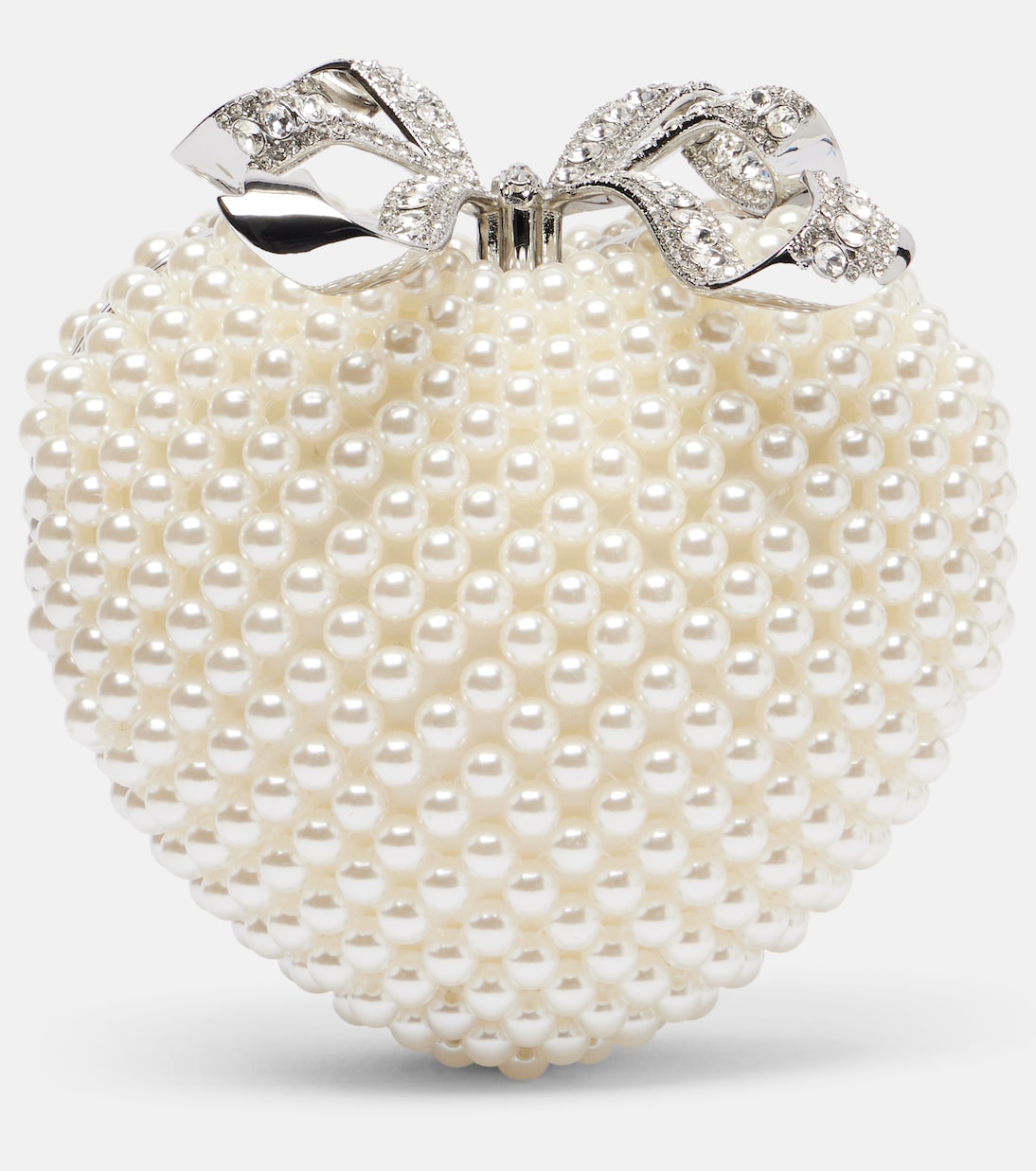 Heart Mini faux pearls-embellished clutch | Self-Portrait