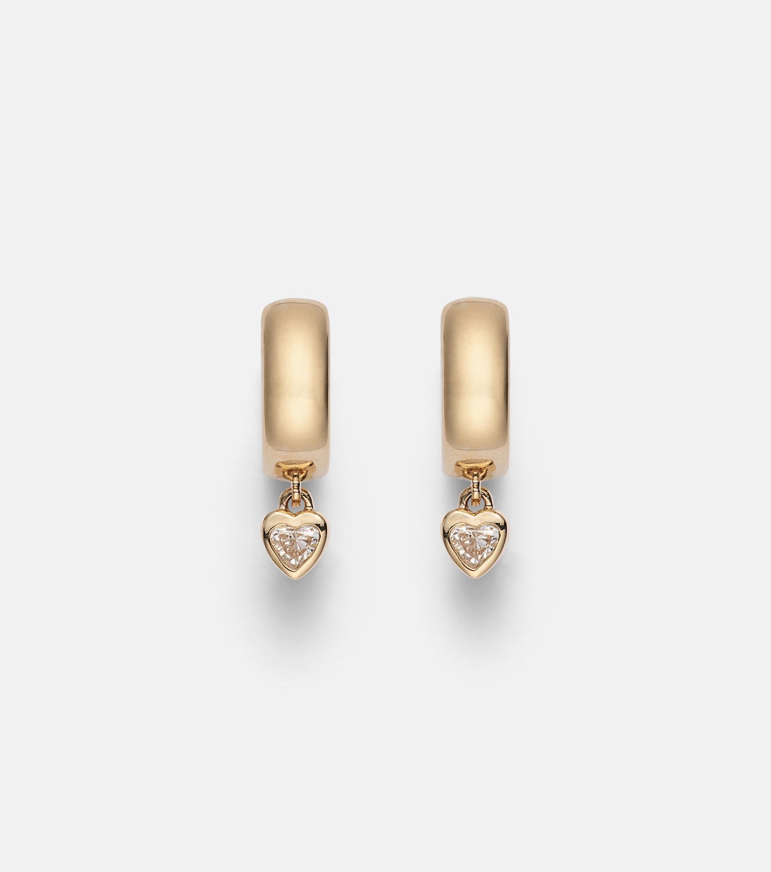 14kt gold hoop earrings with diamonds | Roxanne First