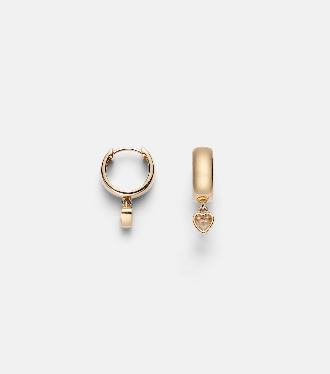 14kt gold hoop earrings with diamonds | Roxanne First