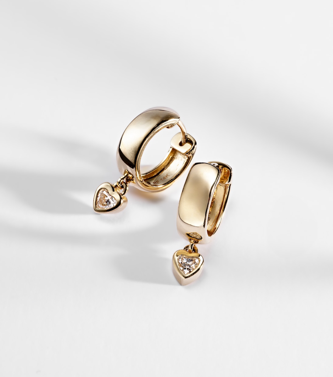 14kt gold hoop earrings with diamonds | Roxanne First