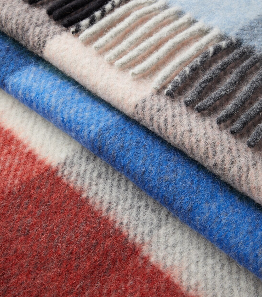 Manta en mezcla de alpaca y lana a cuadros | Loewe