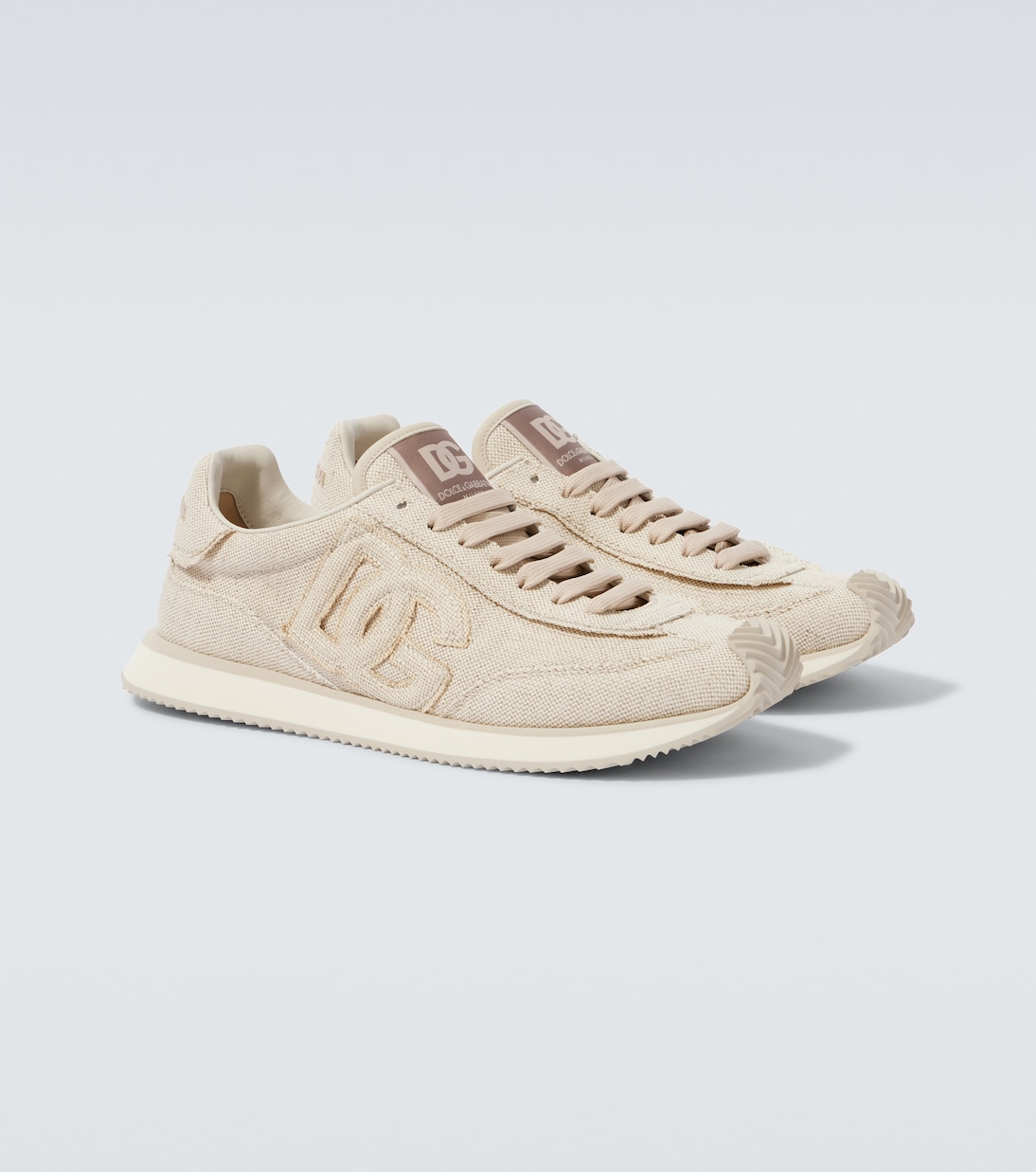 Leather-trimmed canvas sneakers | Dolce&Gabbana