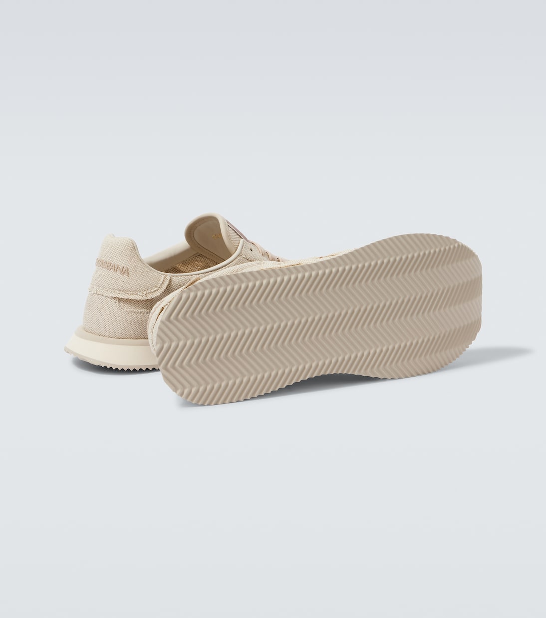Leather-trimmed canvas sneakers | Dolce&Gabbana