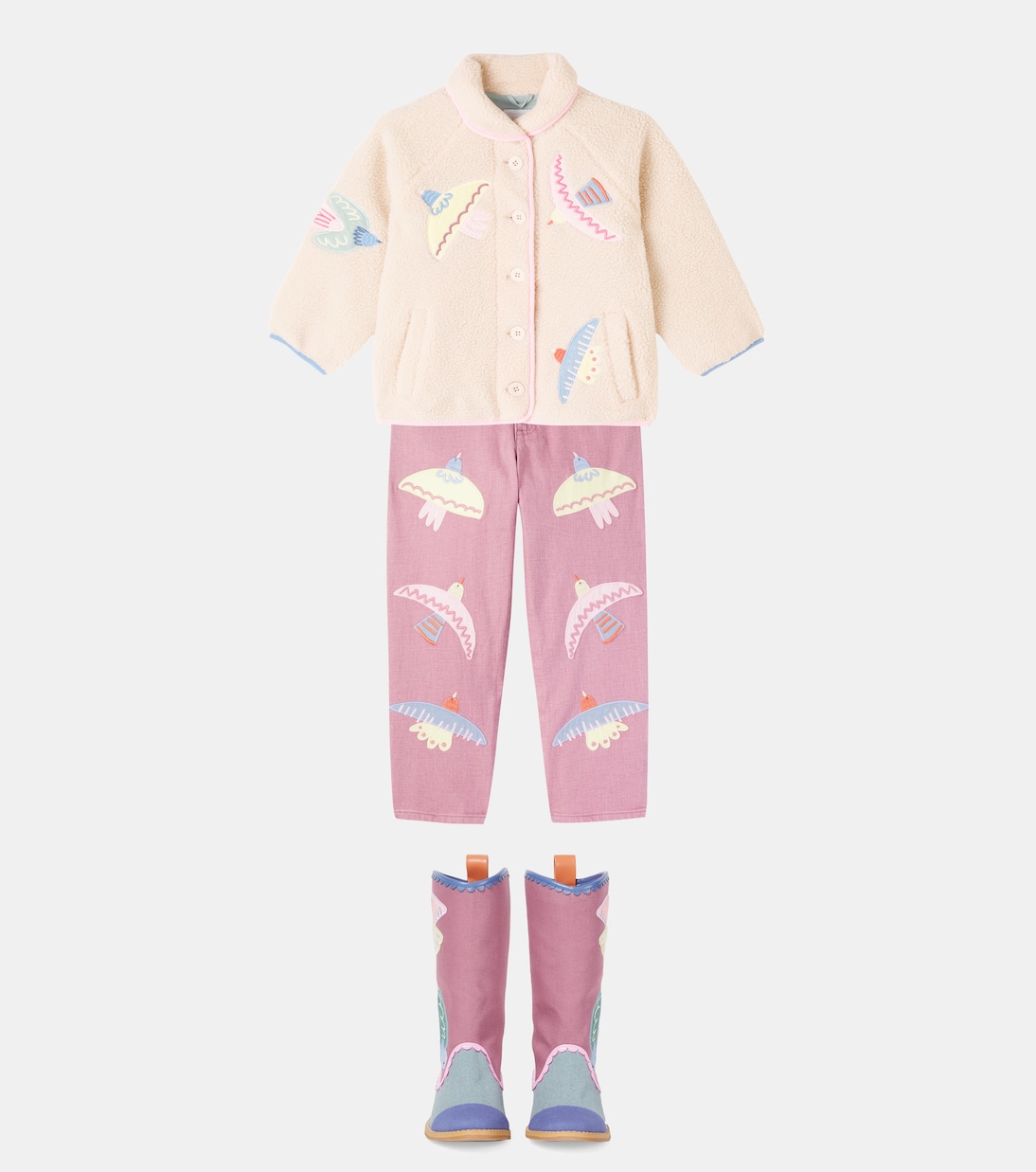 Bestickte Jacke aus Teddyfleece | Stella McCartney Kids