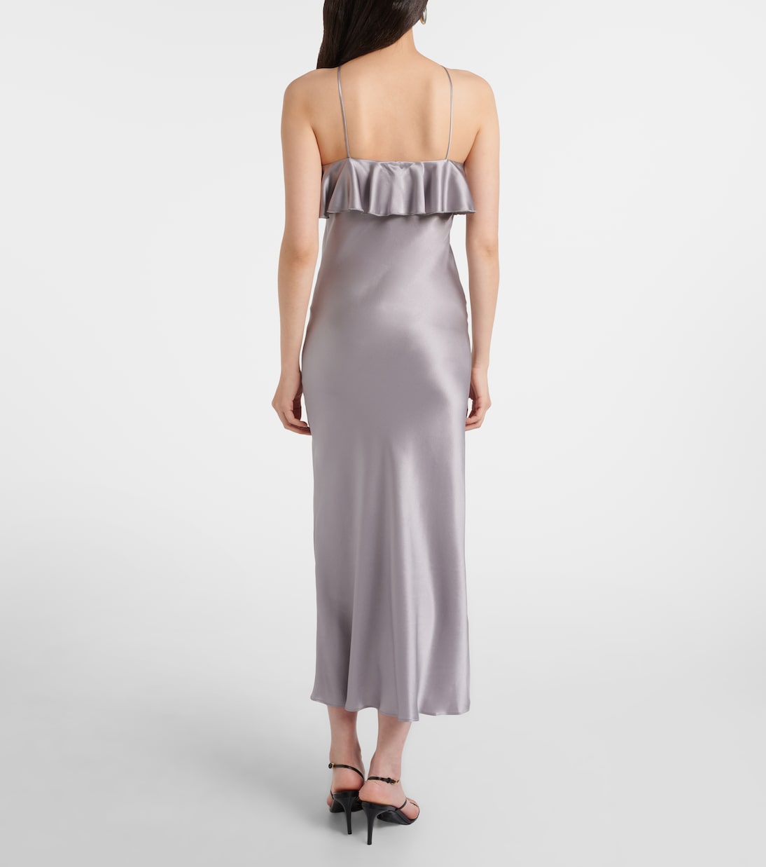 Floral-appliqué silk charmeuse slip dress | Rodarte