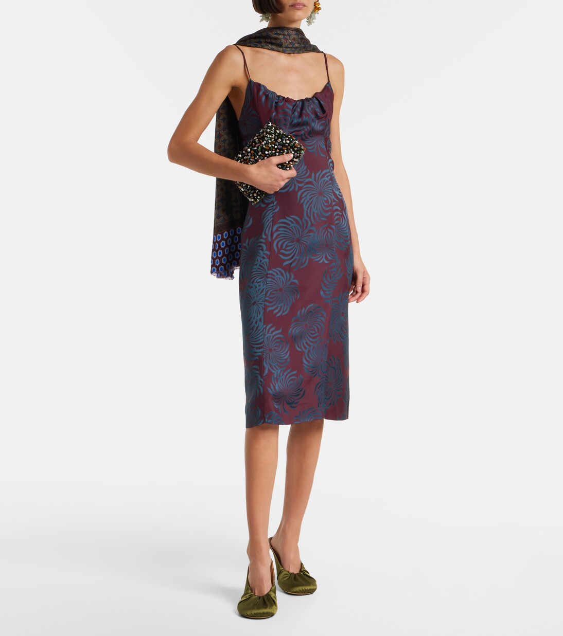 Floral jacquard midi dress | Dries Van Noten
