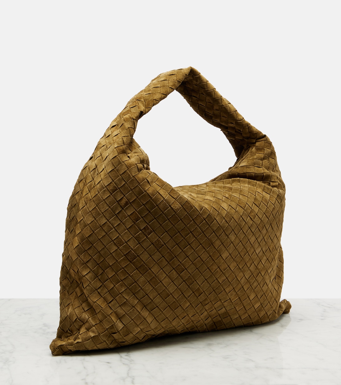 Hop Intrecciato Large suede tote bag | Bottega Veneta