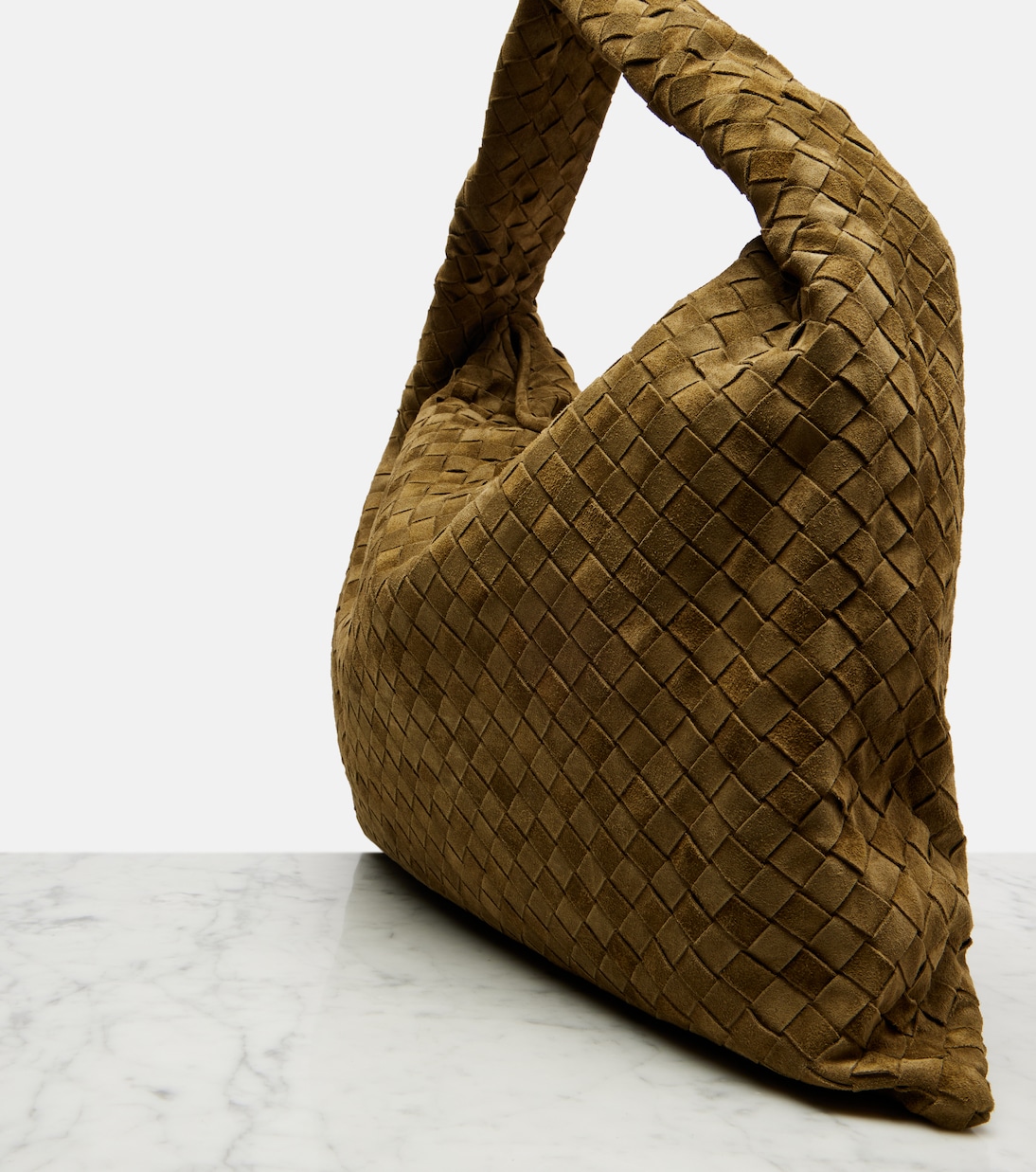 Hop Intrecciato Large suede tote bag | Bottega Veneta