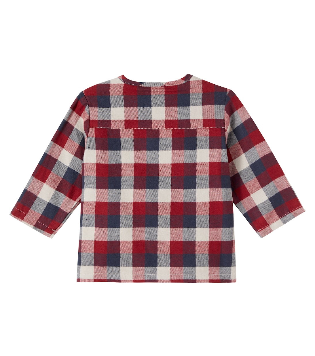 Baby Shelby checked cotton shirt | Wheat