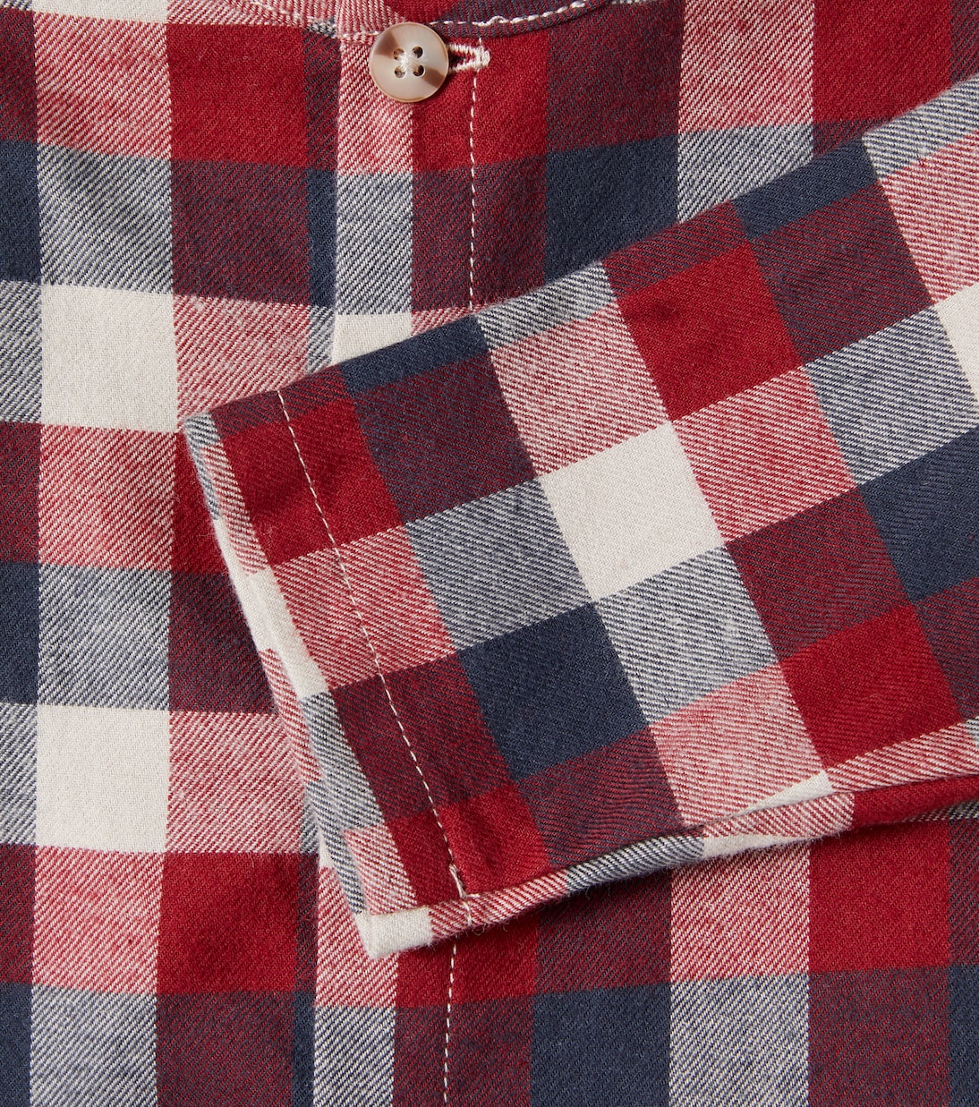 Baby Shelby checked cotton shirt | Wheat