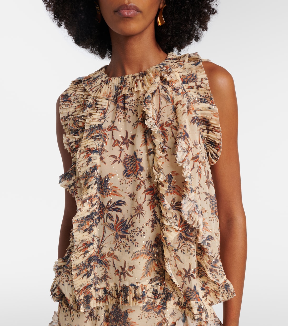 Bedrucktes Top Sabra aus Chiffon | Ulla Johnson