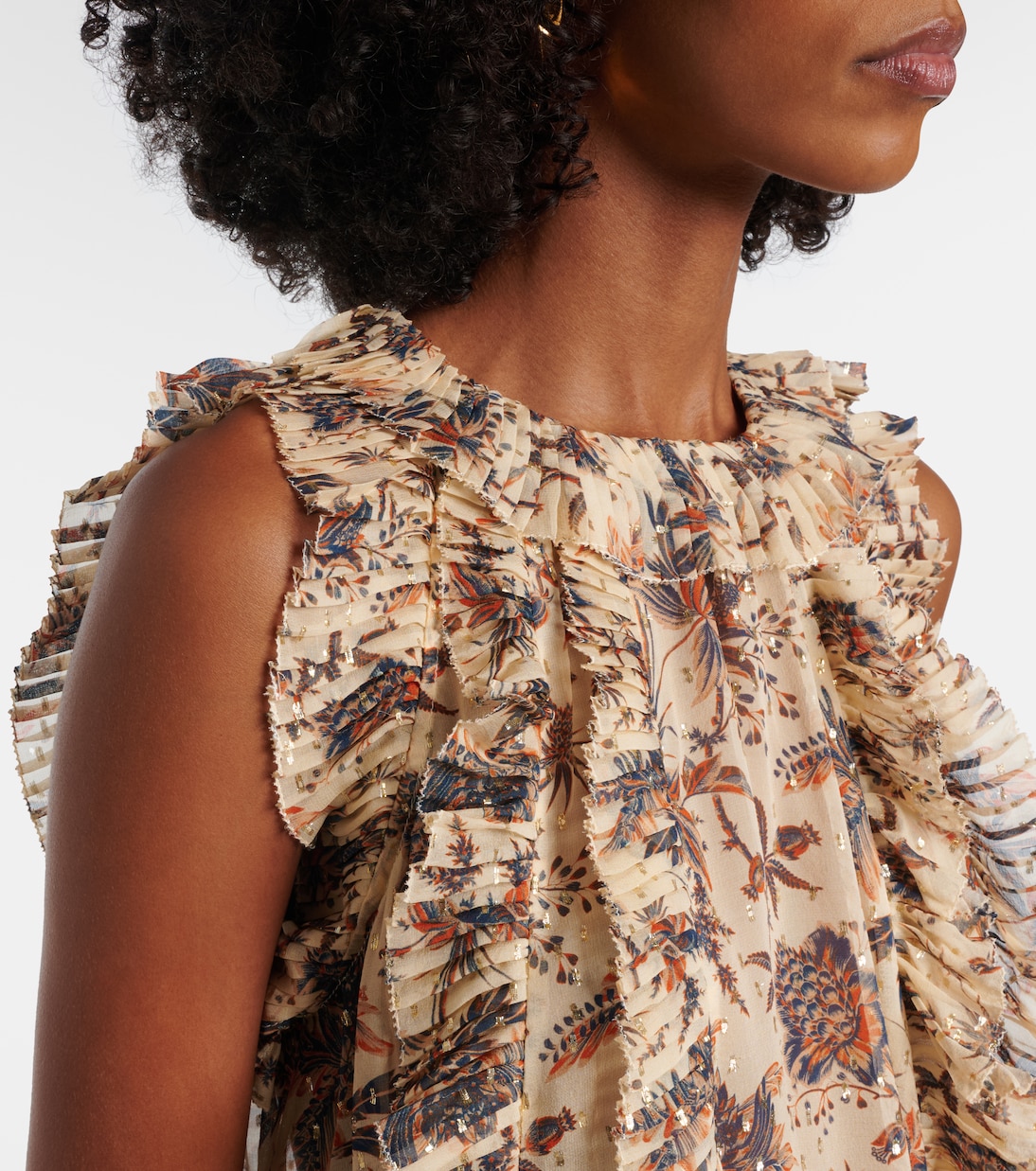 Bedrucktes Top Sabra aus Chiffon | Ulla Johnson