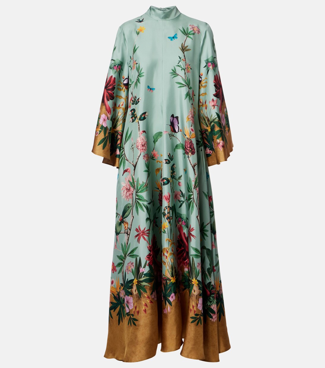 Magnifico floral silk twill maxi dress | La DoubleJ