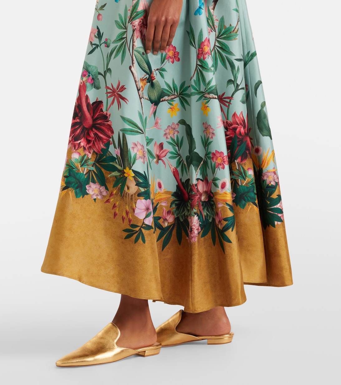 Magnifico floral silk twill maxi dress | La DoubleJ