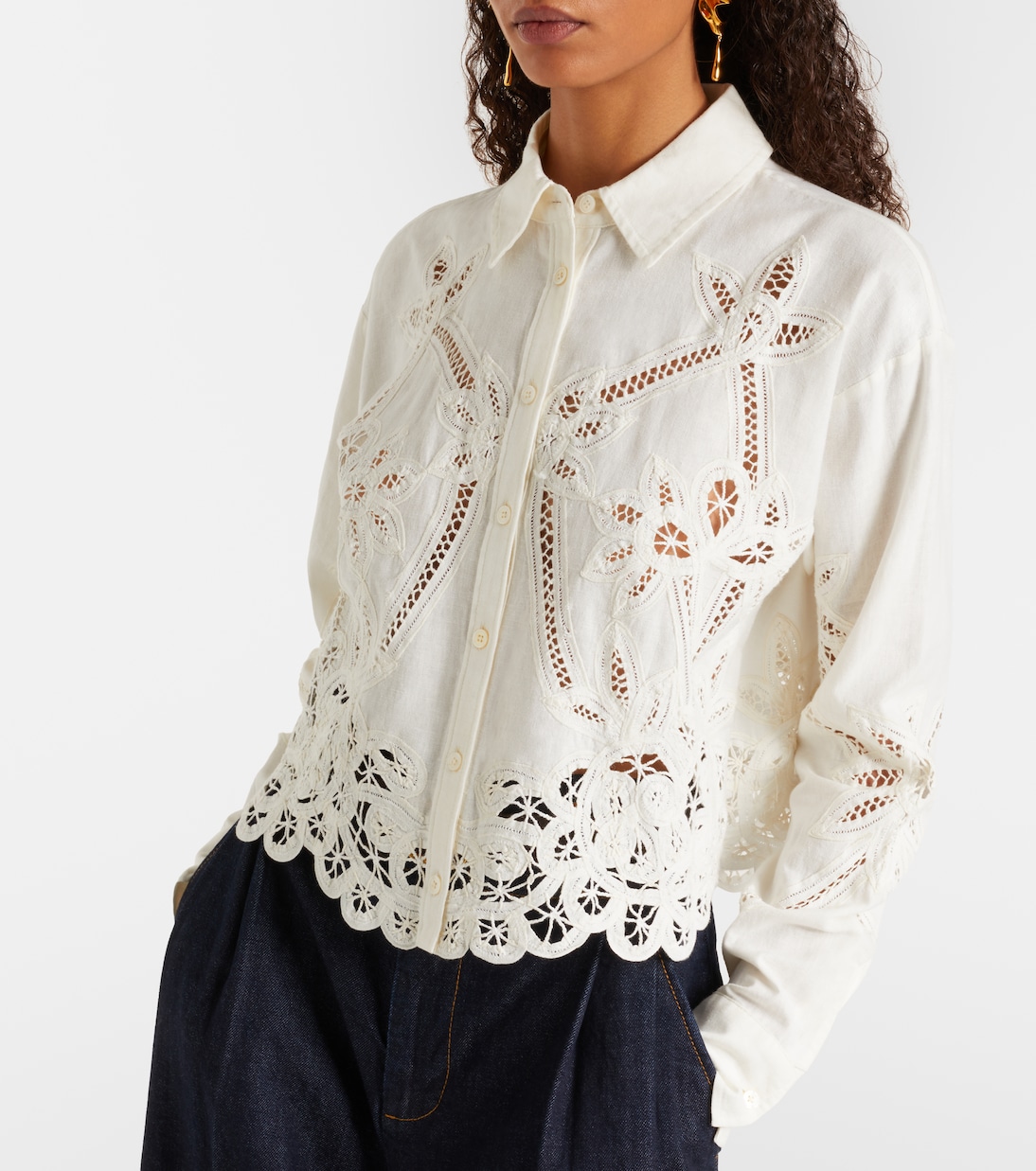 Aderes cotton and linen shirt | Veronica Beard