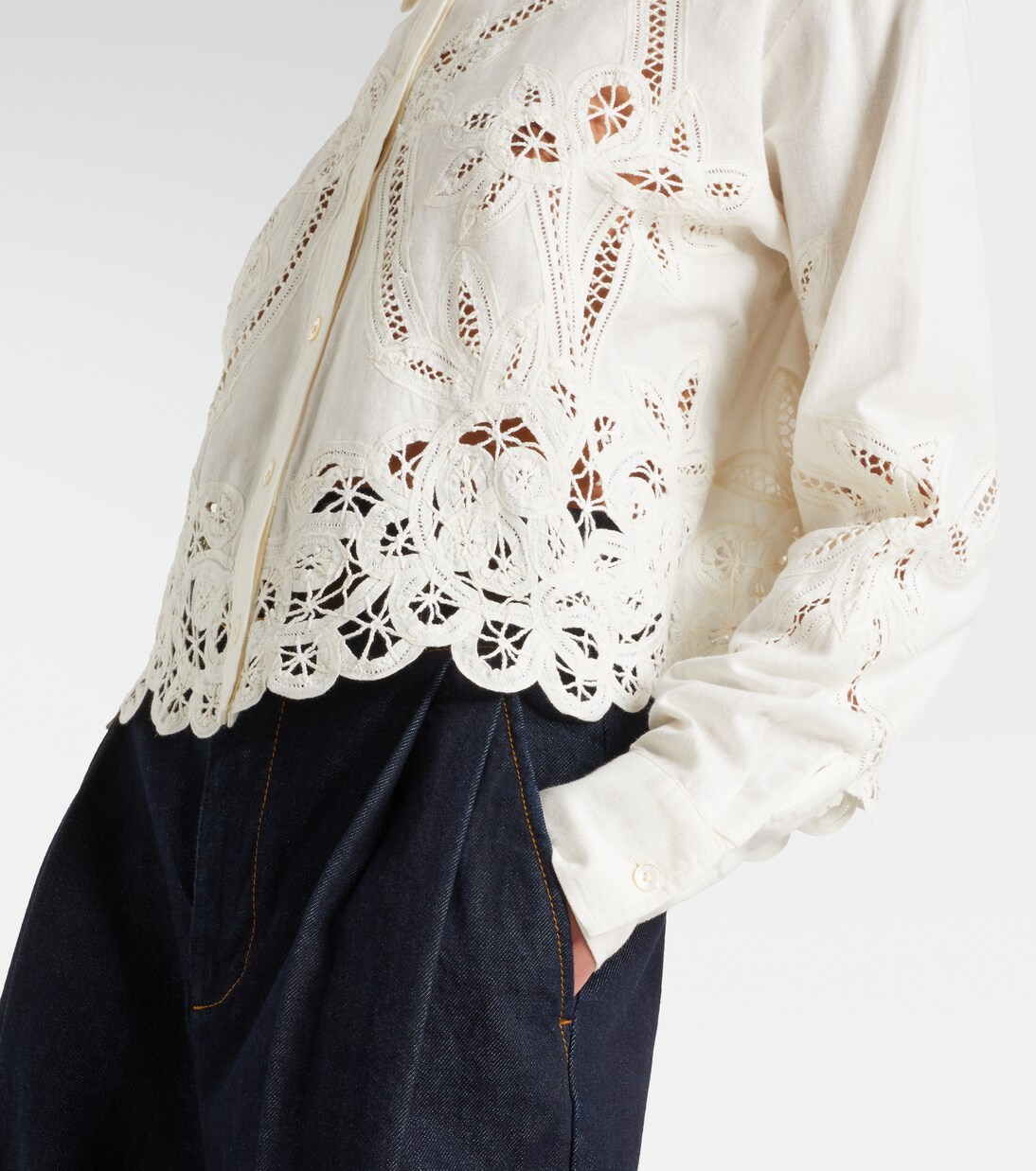 Aderes cotton and linen shirt | Veronica Beard