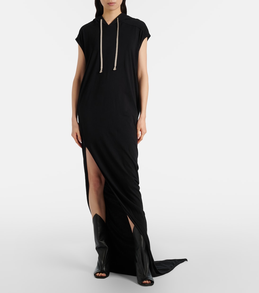 Cantilever leather peep-toe boots | Rick Owens