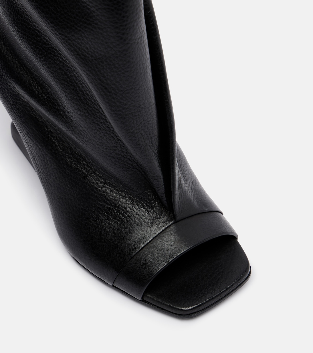 Cantilever leather peep-toe boots | Rick Owens