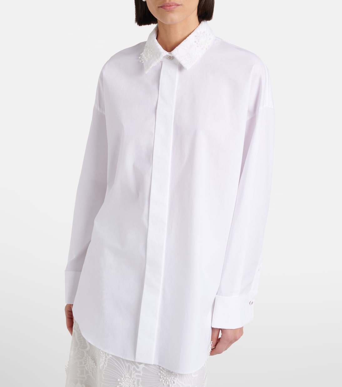 Embroidered cotton-blend poplin shirt | Dorothee Schumacher